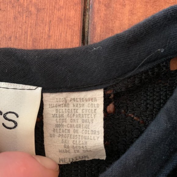 Vintage Cedars Floral Black Lace Medium Women's Tunic Top Blouse 100% Polyester - Picture 4 of 12